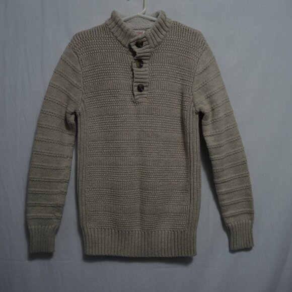 4/$25 Cat & Jack Cable Knit Pullover Sweater Cream Mock Neck Collar Sz L 12/14 - Picture 7 of 7